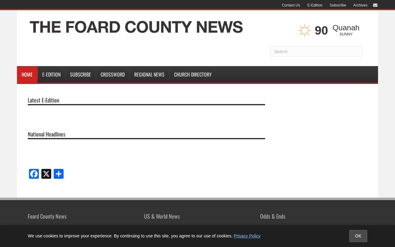 Foard County news homepage for local crime-reporting context